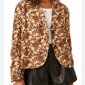 NWT Free People Cali Floral Print Boxy Single Breasted Blazer